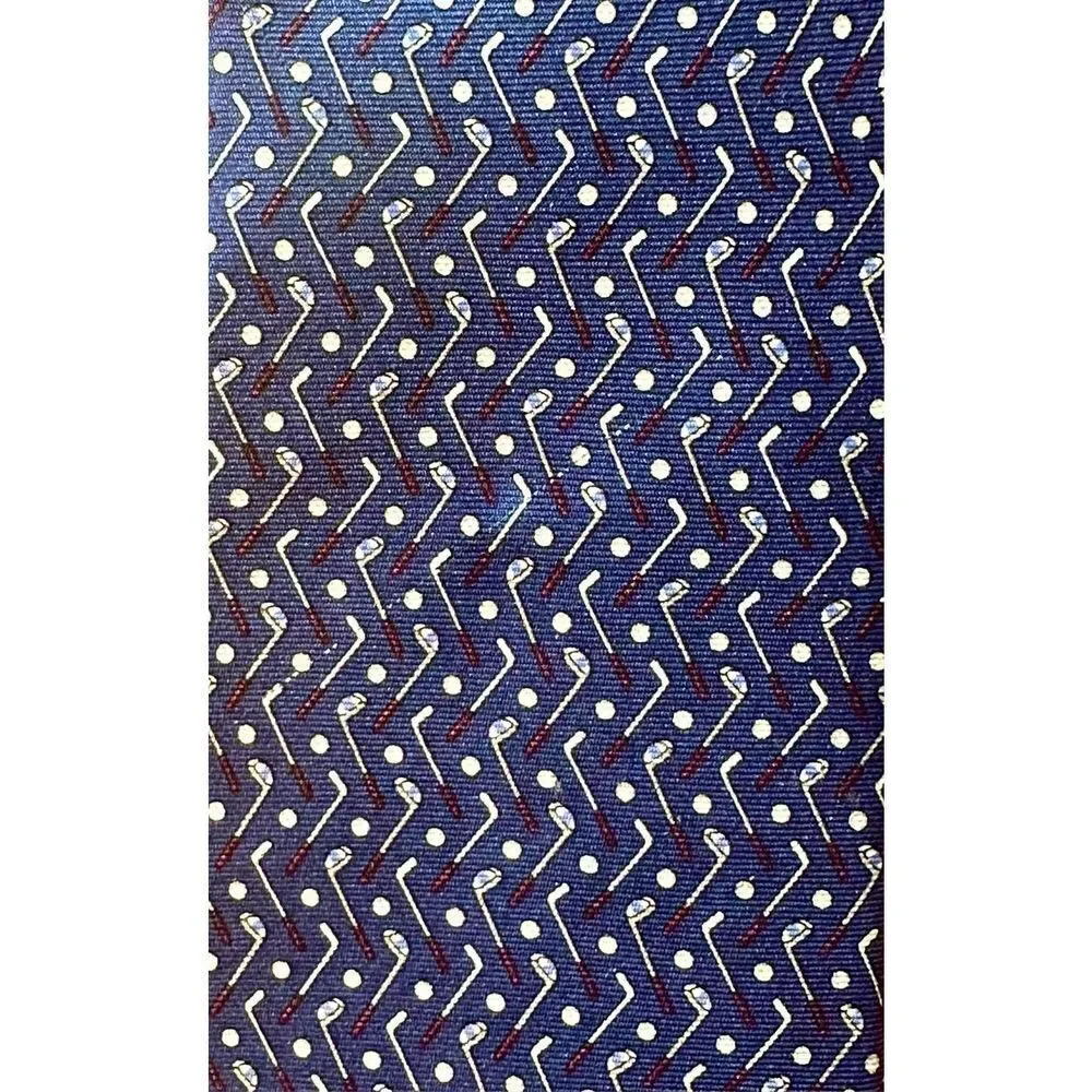 Tommy Hilfiger blue and red 100% silk golf tie